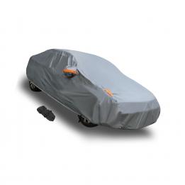 PEVA Full Car Cover Waterproof Breathable Sun Resistant Soft Lining Gray